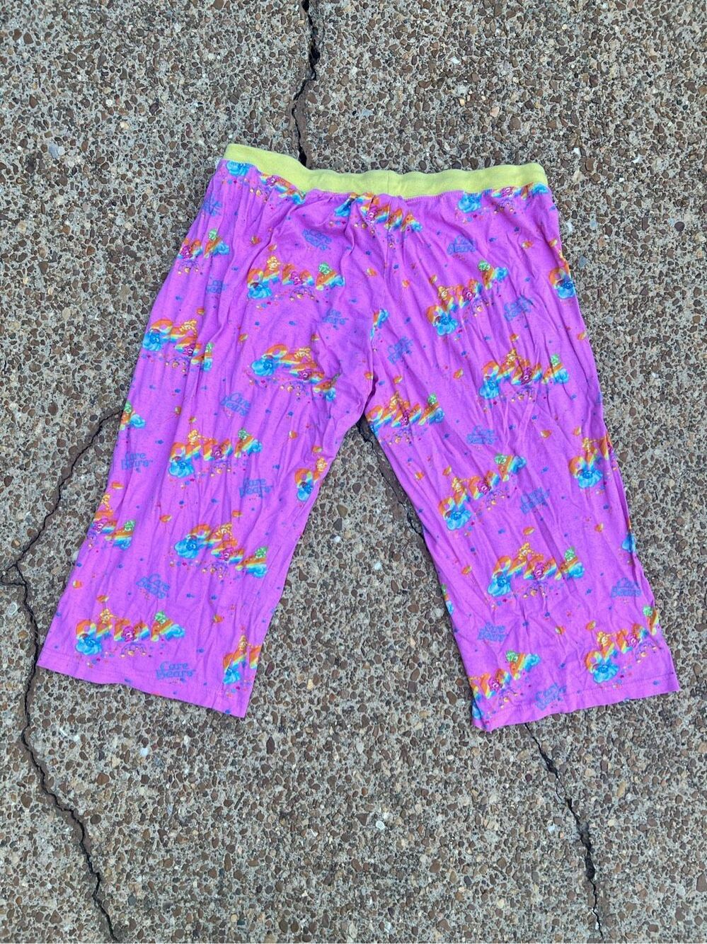 Vintage Y2K Care Bears cropped pajama Pants Drawstring Capri XL sleepwear 2005 - Picture 2 of 8